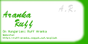 aranka ruff business card